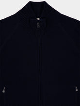 Piacenza 1733 Dark Navy Cotton Bomber Jacket