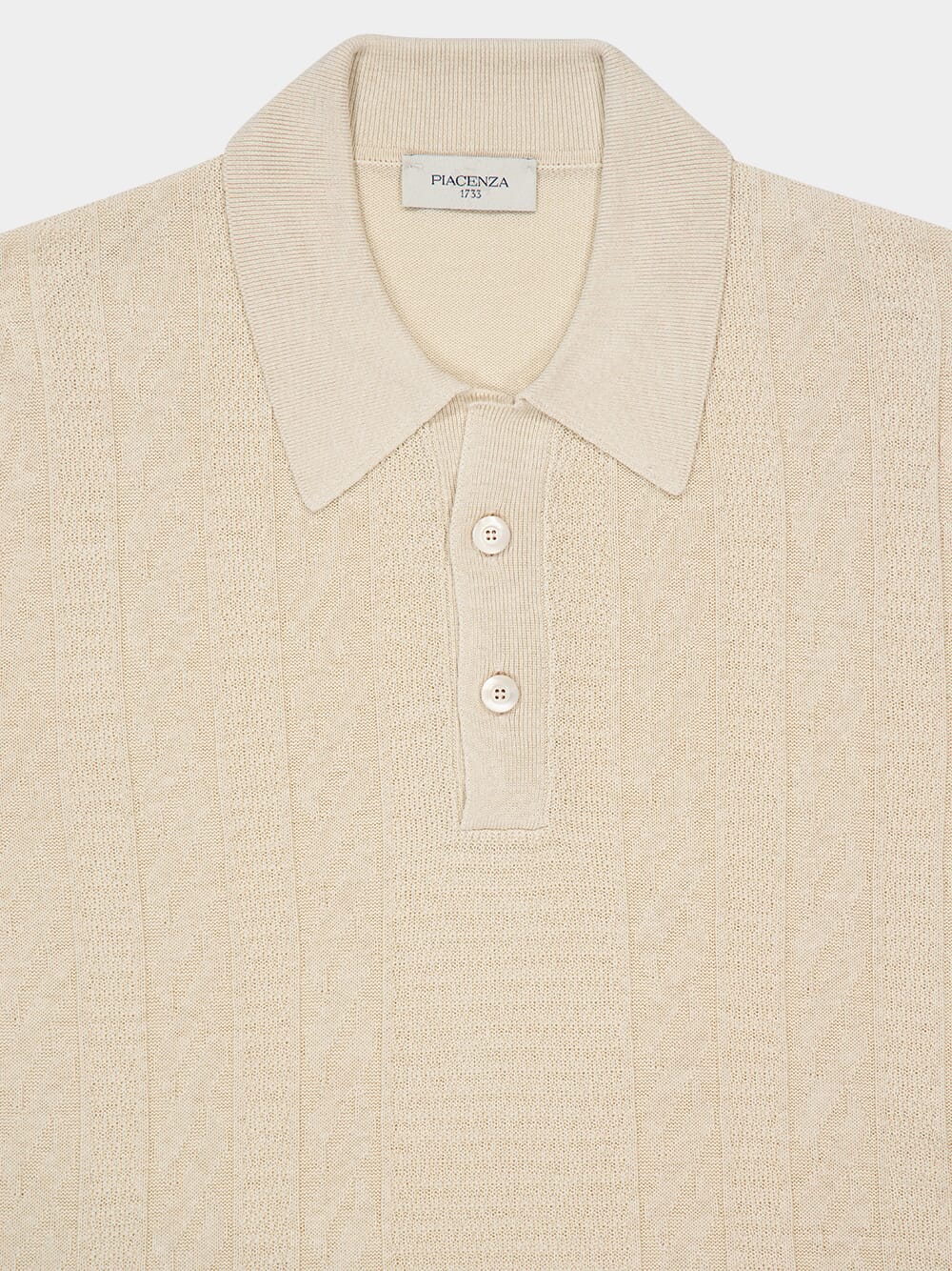 Cream Silk-Linen Polo Shirt