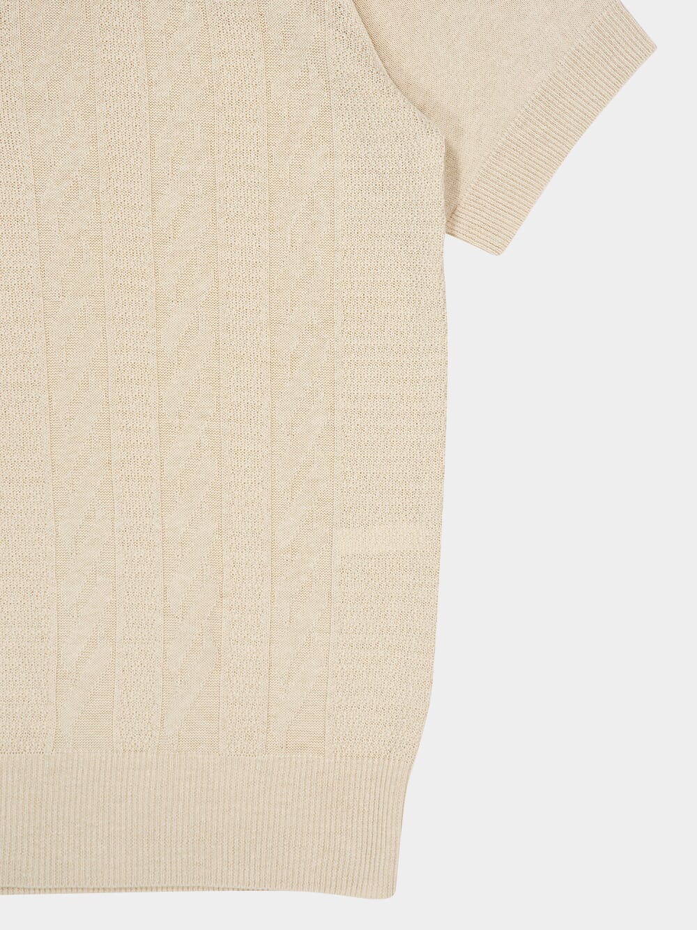 Cream Silk-Linen Polo Shirt