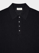 Piacenza 1733 Black Silk Linen Blend Polo Shirt