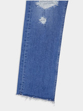 Mother High-Waisted Rider Ankle Fray Jeans