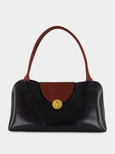 Versace Brown and Black Leather East/West Shoulder Bag