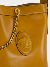 Versace Brown Pivot Small Leather Bucket Bag