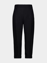 Versace Black Wool High-Waisted Capri Trousers