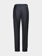 Versace Grey Wool-Mohair Straight Formal Trousers