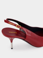 Versace Burgundy Nyx Leather 80 Slingback Pumps