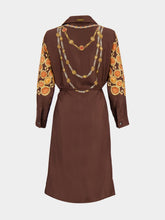 Versace Brown Printed Silk Twill Mini Shirt Dress