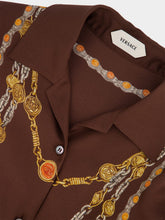 Versace Brown Printed Silk Twill Mini Shirt Dress