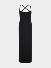 Versace Black Strappy Back Jersey Maxi Dress