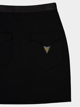 Versace Black Wool A-Line Mini Skirt