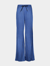 Versace Blue Meandros Viscose Trousers