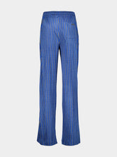 Versace Blue Meandros Viscose Trousers