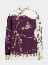 Versace Purple and White Stolen Jewels Silk Shirt