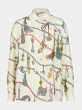 Versace White Printed Silk Twill Shirt