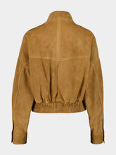 Versace Beige Oversized Suede Blouson Jacket