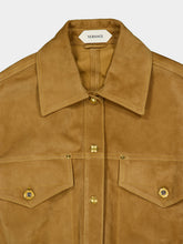 Versace Beige Oversized Suede Blouson Jacket