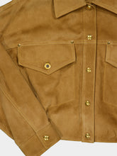Versace Beige Oversized Suede Blouson Jacket