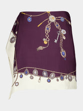 Versace Burgundy Stolen Jewels Silk Mini Skirt