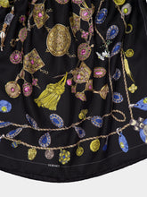 Versace Black Broken Jewels Silk Midi Dress