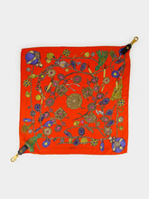 Versace Red Broken Jewels Printed Silk Scarf Charm