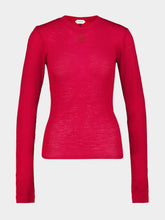 Versace Red Medusa Embroidered Wool Knit Top