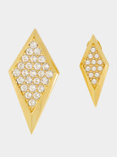 Versace Gold Blade Crystal Earrings