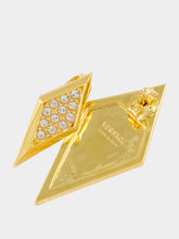 Versace Gold Blade Crystal Earrings