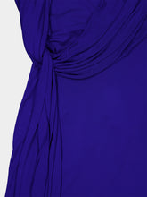 Versace Blue Draped Crêpe Jersey Midi Dress