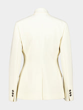 Versace White Embroidered-Lapel Wool Blazer