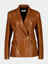 Versace Brown Nappa Plongé Leather Blazer