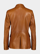 Versace Brown Nappa Plongé Leather Blazer