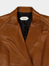 Versace Brown Nappa Plongé Leather Blazer