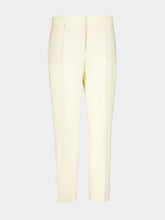 Versace White Stretch Wool Tailored Trousers