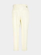 Versace White Stretch Wool Tailored Trousers