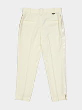 Versace White Stretch Wool Tailored Trousers