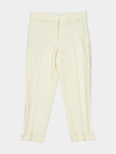 Versace White Stretch Wool Tailored Trousers