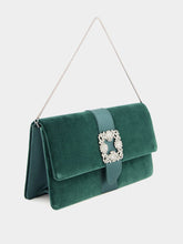 Manolo Blahnik Green Velvet Capri Clutch Bag