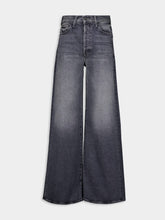 Mother Anthracite Grey Washed Wide-Leg Jeans