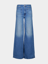 Mother Blue Wide-Leg High-Waisted Jeans