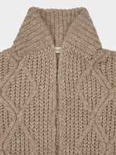 Piacenza 1733 Natural Baby Alpaca Diamond Stitch Cardigan