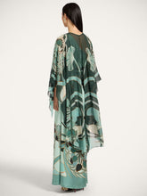 La DoubleJ Dark Green Blooming Tulip Silk Chiffon Cape
