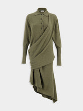 Ferragamo Green Asymmetric Knitted Dress
