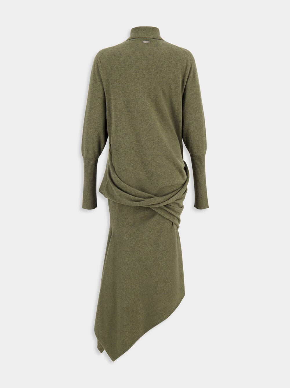 Green Asymmetric Knitted Dress