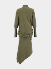 Ferragamo Green Asymmetric Knitted Dress