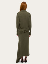 Ferragamo Green Asymmetric Knitted Dress