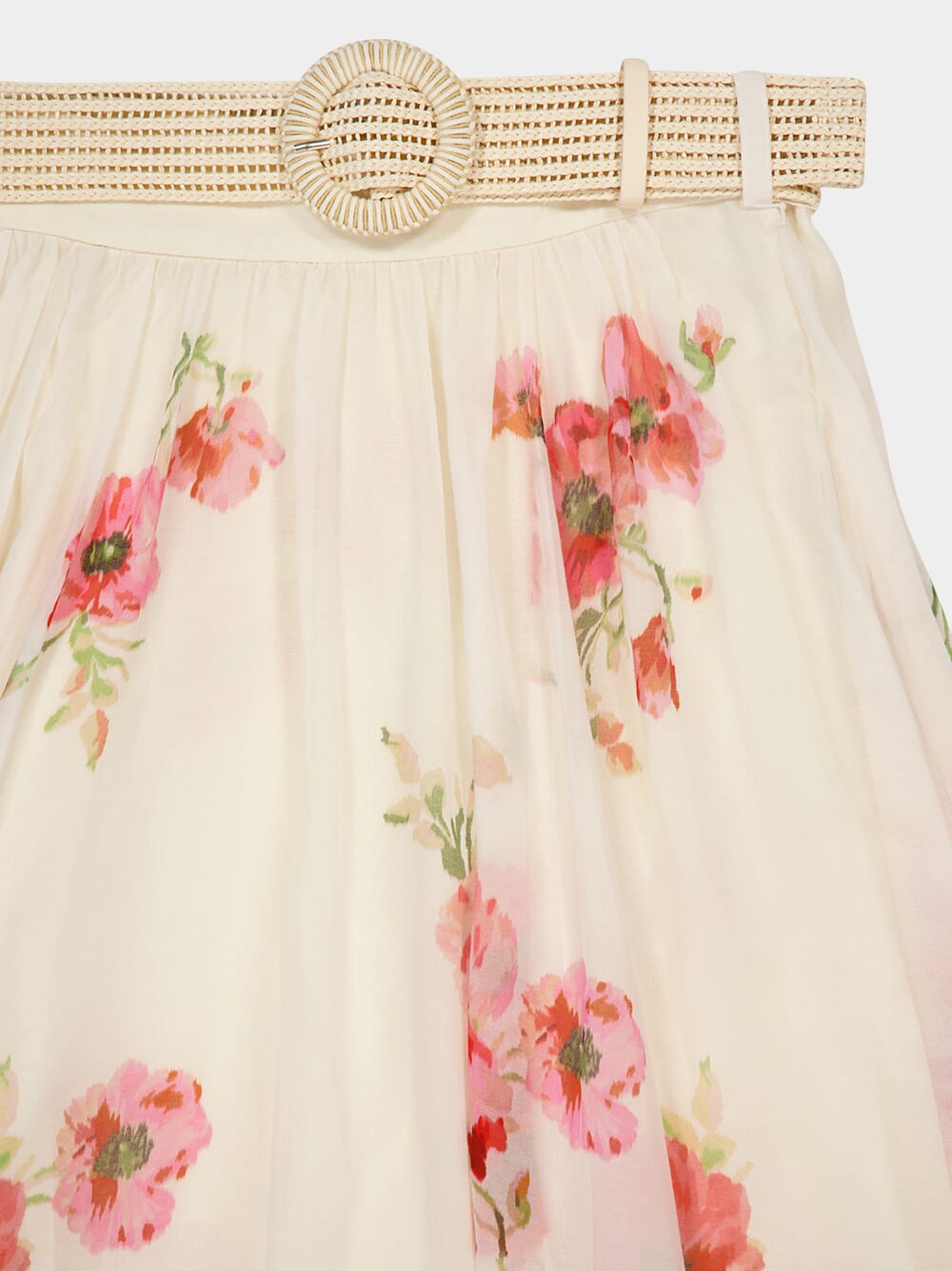 Cream Floral Maxi Skirt