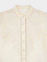 Zimmermann Ottie Embroidered Linen Blouse