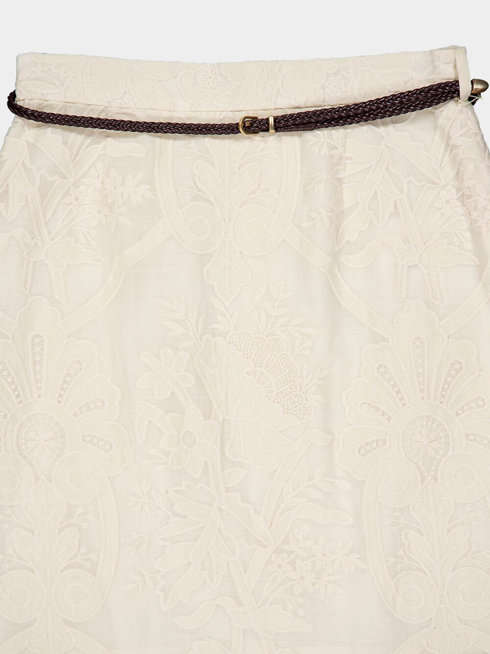 Ottie Embroidered Linen Skirt