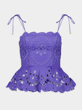 Zimmermann Embroidered Scallop Linen Top