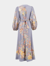 Zimmermann Teal Multi Floral Wrap Dress
